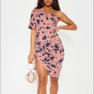 SOLD LOCALLY Pretty Little Thing One Shoulder Ruched Midi Dress